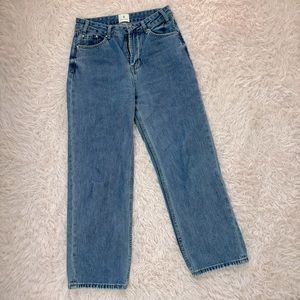 Anine Bing Straight Leg Jeans Medium-Deep Blue Wash Size 28